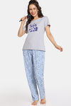 Rosaline Mystic Wonders Knit Poly Pyjama Set - Chambray Blue — thumbnail 4